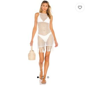 Revolve Superdown Bri Crochet Mini Dress in White